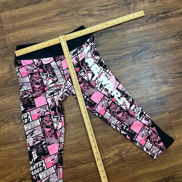 Star Wars Pink Black Graphic Comic Book Leggings Girls size XL 14 16 - Picture 8 of 8